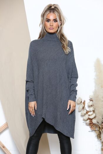 Pull col montant oversize Gris 4