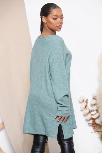 Pull oversize en laine mélangée Lake Green 2