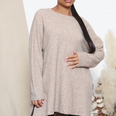 Taupe oversized wool blend jumper