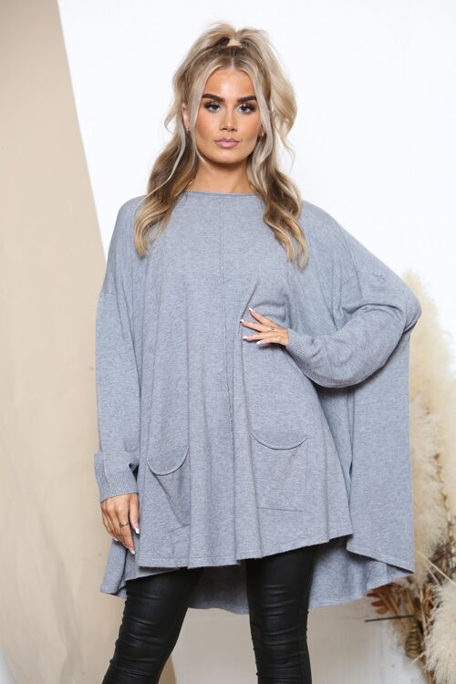 Grey Relaxed fit top with pockets