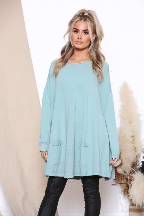 Lake Green Relaxed fit top with pockets