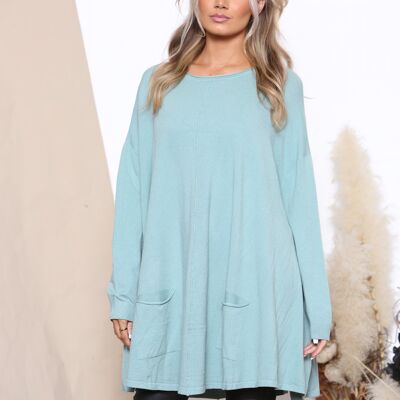 Lake Green Relaxed fit top with pockets
