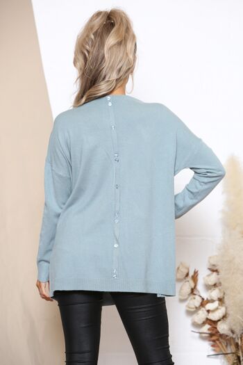 Pull casual Lake Green avec détail cœur 3