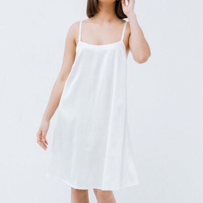 Silk Midi Dress „Aphrodite“ in Milk White