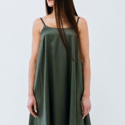 Silk Midi Dress „Aphrodite“ in Rich Green
