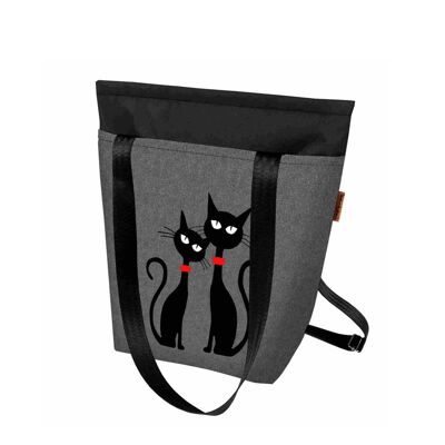 Borsa/Zaino Gatti Neri In Tela 2in1 Bertoni