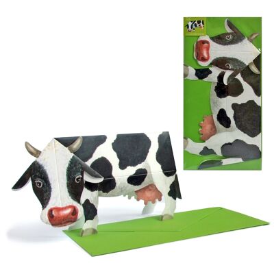 Carte animale 3D vache