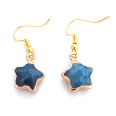 Hanging Star Earrings - Blue Lapis