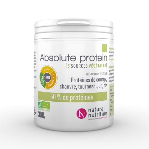 Absolute Protein Bio 300 g - 5 sources complémentaires 50% de protéines végétales