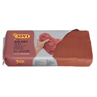JOVI - Air Dry, Pasta de modelar Jovi, Secado al aire sin horno, Color terracota, 250 Gramos