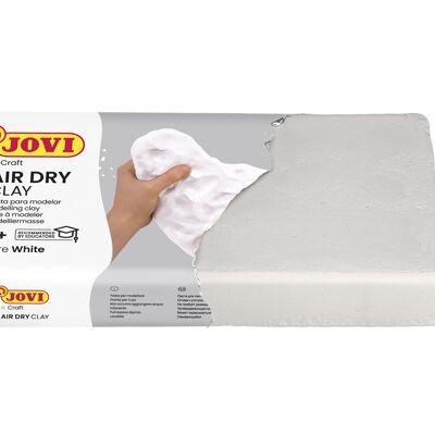 JOVI - Air Dry, Pasta de modelling Jovi, Secado al aire sin horno, Color blanco, 1 Kilo