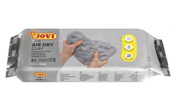 JOVI - Air Dry, Pasta de modelar Jovi, Secado al aire sin horno, Color gris, 1 Kilo 3