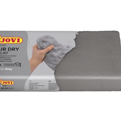 JOVI – Air Dry, Pasta de Modeling Jovi, Secado al aire sin horno, Farbe Grau, 1 Kilo