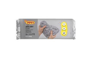 JOVI - Air Dry, Pasta de modelar Jovi, Secado al aire sin horno, Color gris, 250 Gramos 2