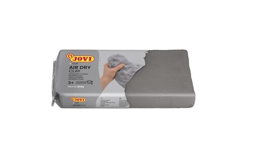 JOVI - Air Dry, Pasta de modelar Jovi, Secado al aire sin horno, Color gris, 250 Gramos