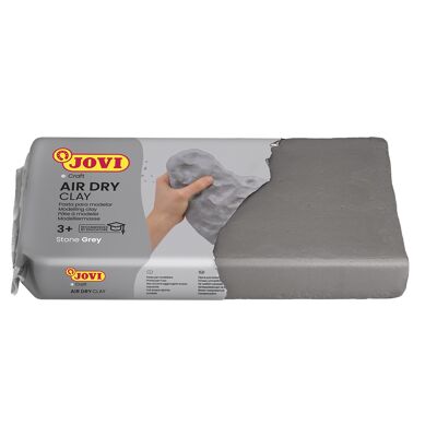 JOVI - Air Dry, Pasta de modelar Jovi, Secado al aire sin horno, Color gris, 250 Gramos