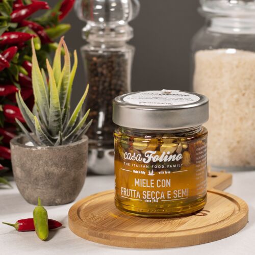 Millefiori honey with dried fruit and seeds 250gr