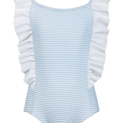 WHITE AND BLUE STRIPES FAIRY RUFFLES