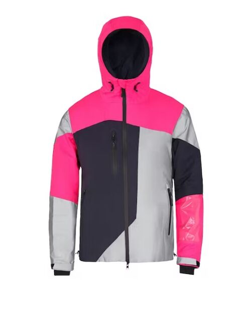 Veste réfléchissante réversible pop Rose fluo | Bleu marine taille L