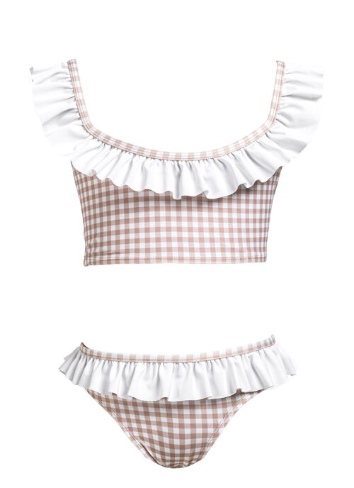 NUDE GINGHAM RUFFLES BIKINI