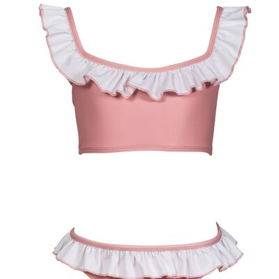 BIKINI CON RUCHES CORALLO ROSA