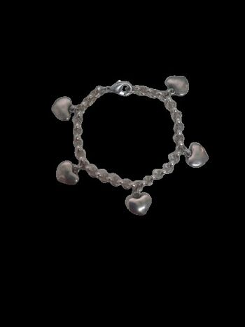 Bracelet chaîne Rolo avec coeurs 2