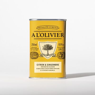 Huile d'olive aromatique au Citron & Gingembre - 250mL  BEST-SELLER