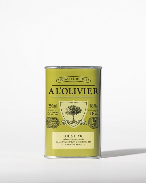 Huile d'olive aromatique à l'Ail & Thym - 250mL