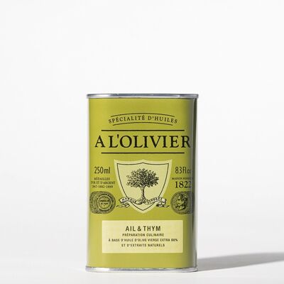 Aromatisches Knoblauch- und Thymian-Olivenöl - 250 ml