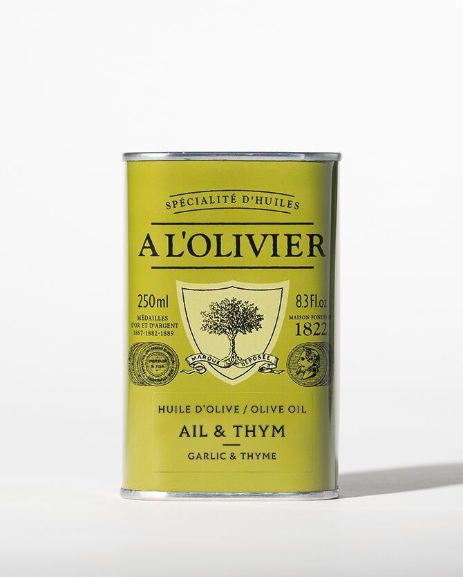 Olio d'oliva aromatico all'aglio e al timo - 250 ml