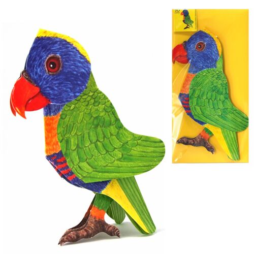 3D-Tierkarte Papagei