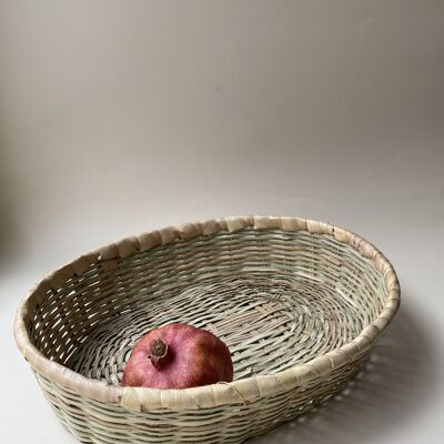 Bread basket, oval, hand-woven from palm