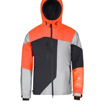 Chaqueta Reflectante Reversible POP Naranja Neón | Negro talla XS