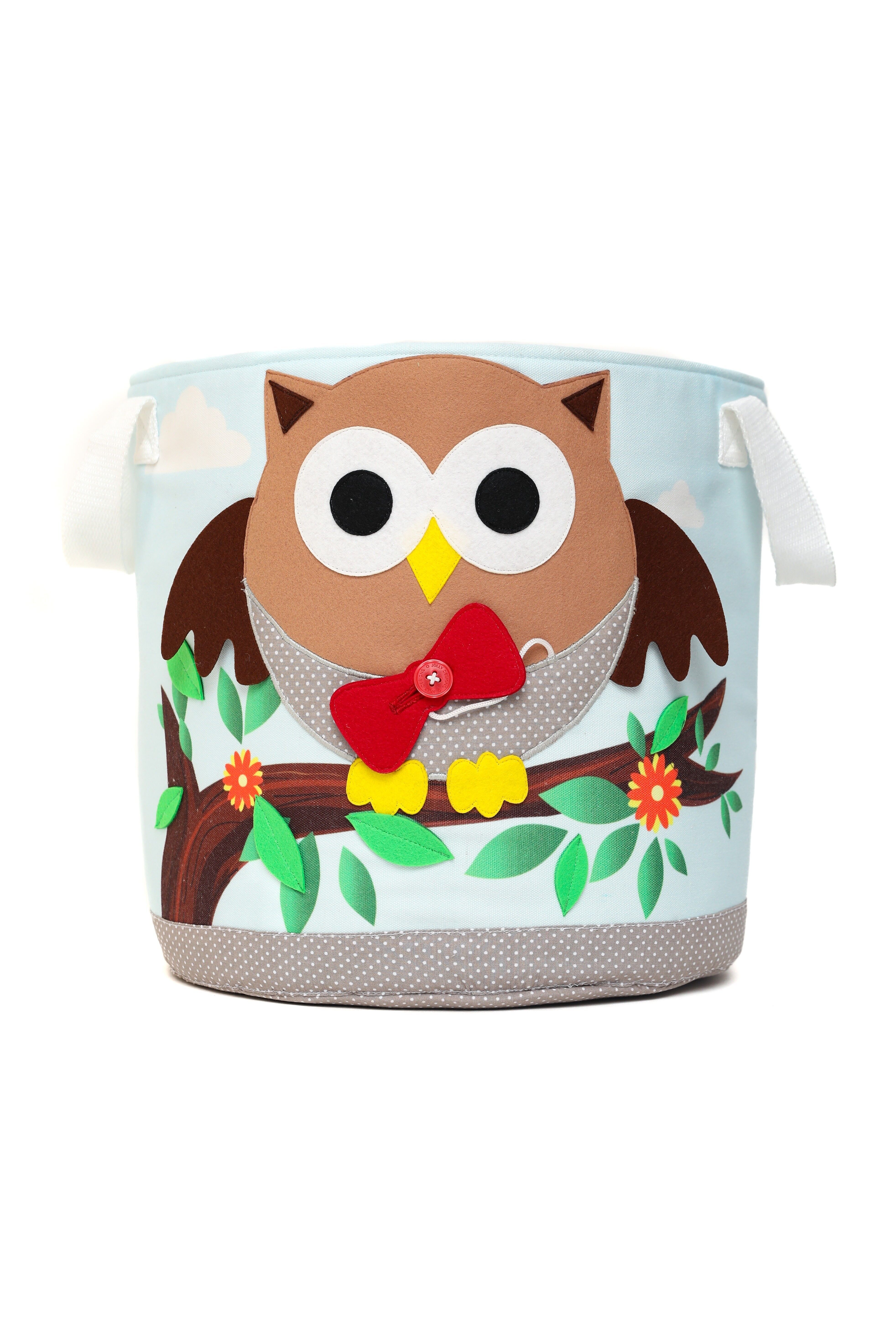 Scatola portaoggetti rotonda - gufo