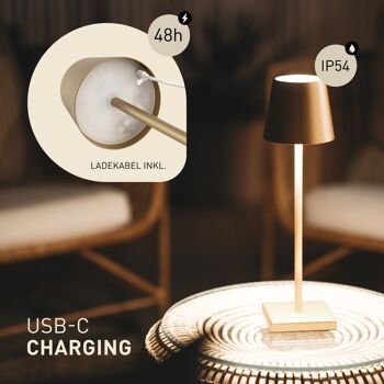 Compra Lampada da tavolo a LED ricaricabile - dimmerabile in modo continuo  - fornisce luce fino a 48 ore - incluso cavo di ricarica USB all'ingrosso