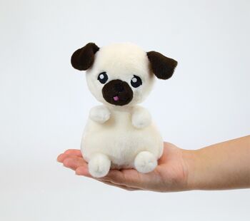 Peluche chiens, Kidimols, 14 cm, 6 modèles assortis, en boite présentoir 4