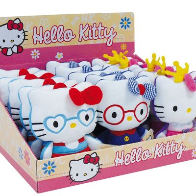 Peluche Hug, Hello Kitty, 14 cm, 3 modelli assortiti, in scatola espositiva