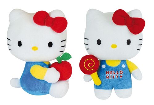 Peluche Hello Kitty Retro, 17 cm, 2 modèles assortis, avec étiquette