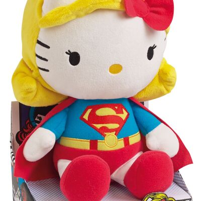 Peluche Hello Kitty disfrazada de Superwoman, 27 cm, en caja