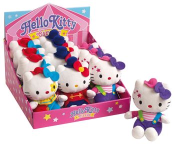 Peluche Hello Kitty Circus, 17 cm, 3 modèles assortis, en boite présentoir 1