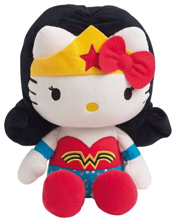 Peluche Hello Kitty déguisée en Wonderwoman, 27 cm, en boite 2