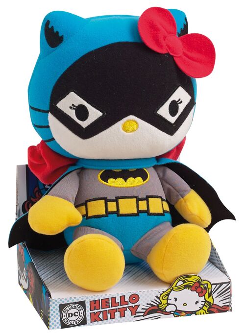 Peluche Hello Kitty déguisée en Batwoman, 27 cm, en boite