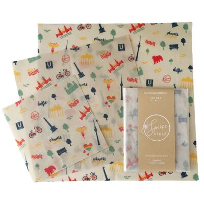 Beeswax towels set of 3: BERLIN Edition