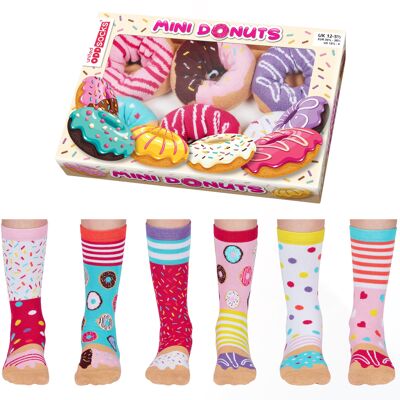 Mini donuts - adult giftbox of 6 united odd socks
