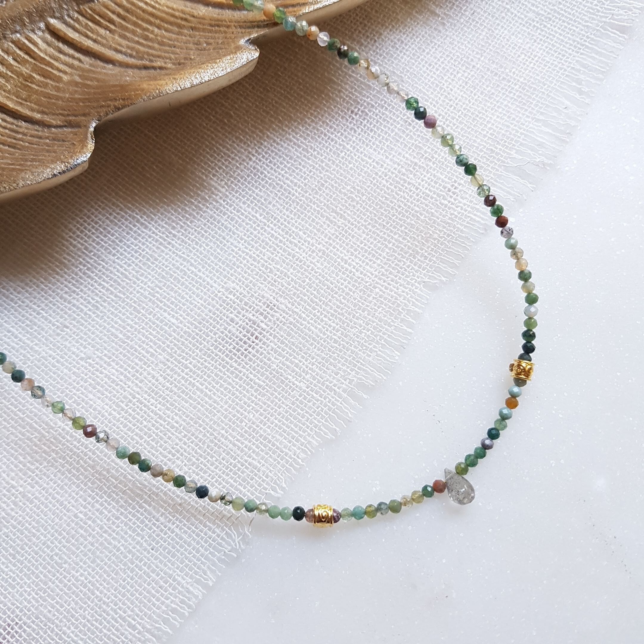 Agata indiana, collana Labradorite - Alinia