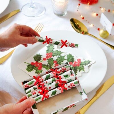 Holly Mini Christmas Crackers - Unità POS
