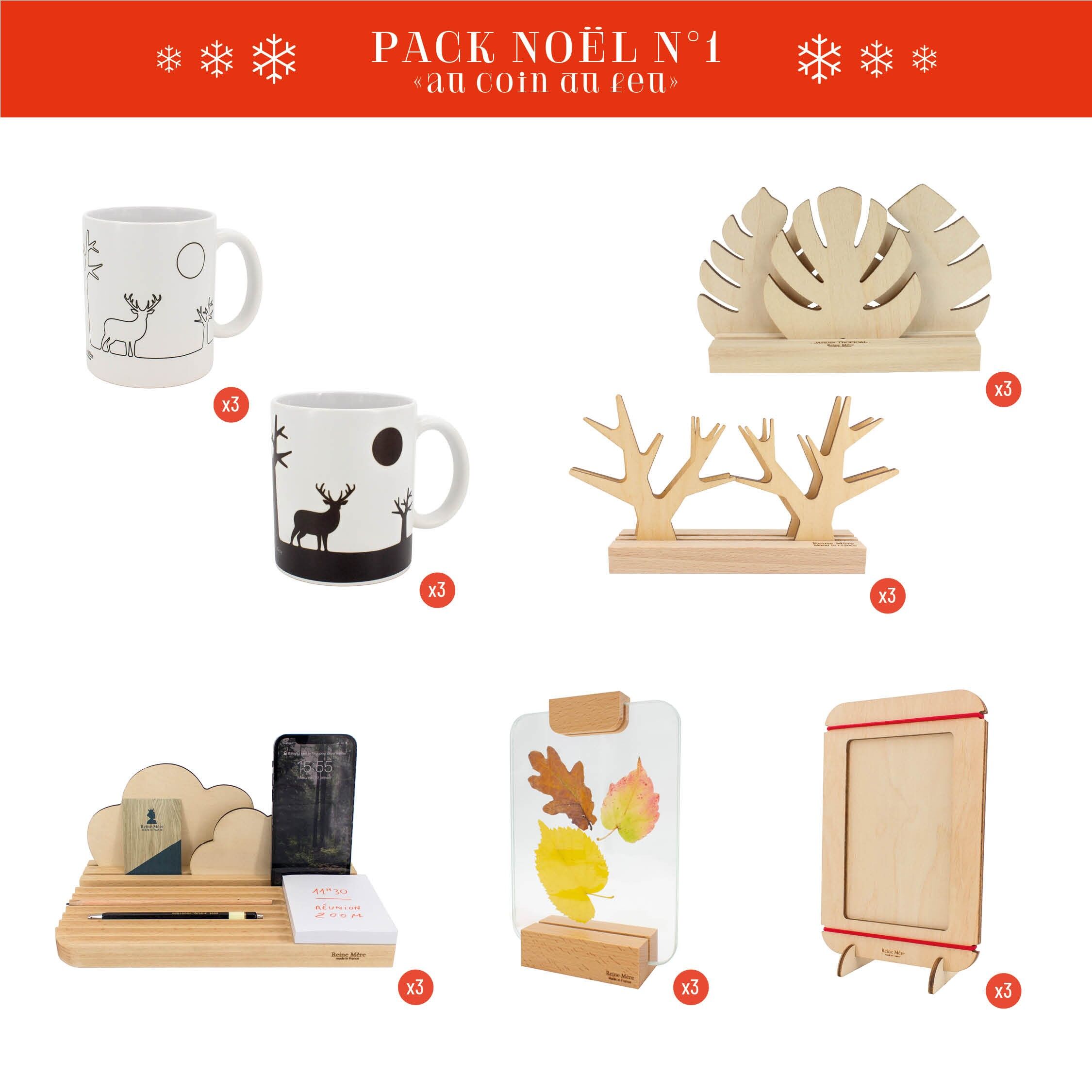 Pack Reine Mère Noël n°1 "by the fireside" (made in france)