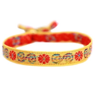 Geflochtenes Armband Blume gelb