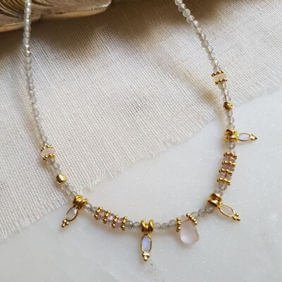 Labradorite necklace, Moonstone - Alysta