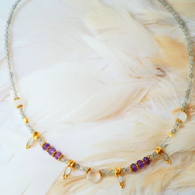 Collier Labradorite, Pierre de lune - Alysta